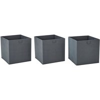 Set of 3 Grey Foldable Storage Boxes