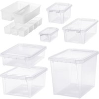 SmartStore Home Bundle Set of 8 Assorted Boxes Clear