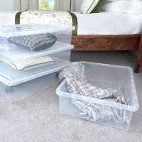 Wham Crystal Set of 4 Underbed Storage Boxes and Lids 46L