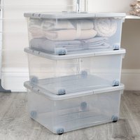 Wham Set of 3 Storage Boxes with Wheels and Lid