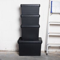Wham Bam 4 Piece Black Multisize Heavy Duty Box and Lid