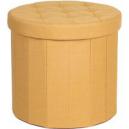 Round Ochre Shoe Storage Ottoman