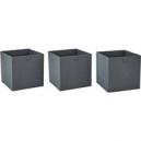 Set of 3 Grey Foldable Storage Boxes Grey