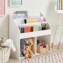 Kids Bookcase with Storage White White