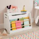 Kids Bookcase Toy Box White