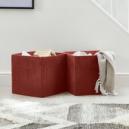 Set of 2 Coral Foldable Cord Storage Boxes Coral