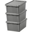 SmartStore Recycled 14L Set of 3 Boxes Grey Grey