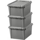 SmartStore Recycled 32L Set of 3 Boxes Grey Grey