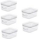 Compact Storage Tub Small with lids 15L Set of 5 Clear