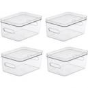 Compact Storage Tub Medium with lids 53L Set of 4 Clear