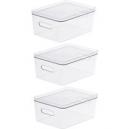 Compact Storage Tub Large with lids 154L Set of 3 Clear