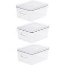 Compact Storage Tub Large with lids 154L Set of 3 Clear