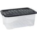 Set of 4 Strata 42L Curve Storage Box with Lids Clear