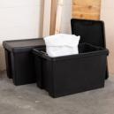 Wham Bam 62L Set of 2 Storage Boxes and Lids Black