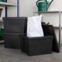 Wham Bam 45L Set of 3 Stackable Boxes and Lids Black