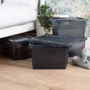 Wham Crystal Set of 5 Boxes and Lids 28L Black