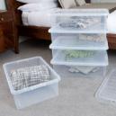 Wham Crystal Set of 5 Underbed Boxes and Lids 32L Clear