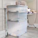 Wham Set of 3 Assorted Size Wheeled Boxes and Lids Grey