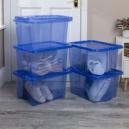 Wham Crystal Set of 5 Boxes and Lids 28L Blue