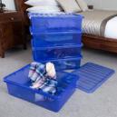 Wham Crystal Set of 5 Underbed Boxes and Lids 32L Blue