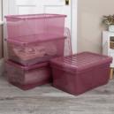 Wham Crystal Set of 5 Boxes and Lids 45L Pink