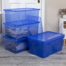 Wham Crystal Set of 5 Boxes and Lids 45L Blue