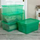 Wham Crystal Set of 5 Boxes and Lids 45L Green
