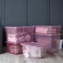 Wham Crystal Set of 5 Assorted Size Boxes and Lids Pink