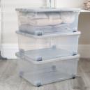 Wham Set of 3 Wheeled Boxes and Lids 30L Grey