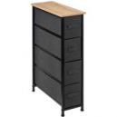 Tissa Grey Narrow 4 Drawer Storage Unit