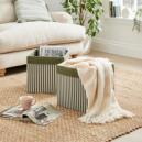 Set of 2 Striped Foldable Storage Boxes