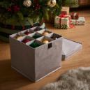 Woven Grey Bauble Storage Box