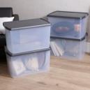 Wham Crystal Pack of 4 62L Clip Lock Storage Boxes with Lids