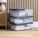 Wham 32L Set of 3 Underbed Storage Box with Wheels and Lid
