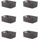 Curver Jute Storage Basket 12 Litres Pack of 6 Chocolate