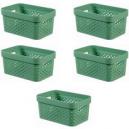 Curver Infinity Recycled Storage Basket 45 Litres Pack of 5 Green