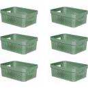 Curver Infinity Recycled Storage Basket 11 Litres Pack of 6 Green