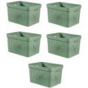 Curver Infinity Recycled Storage Basket 17 Litres Pack of 5 Green