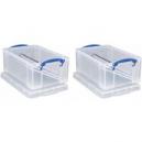 Really Useful Storage Box 9 Litre Pack of 2 Clear