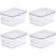 Compact Storage Tub Medium with lids 53L Set of 4 Clear