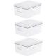 Compact Storage Tub Large with lids 154L Set of 3 Clear