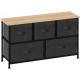 Tissa Low Grey 5 Drawer Storage Unit
