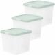 Wham Clip 14 Litre Square Box with Lid Pack of 3 Clear Base